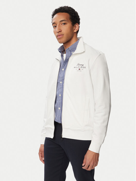 Tommy Hilfiger Hanorac Script Stack MW0MW43219 Alb Regular Fit