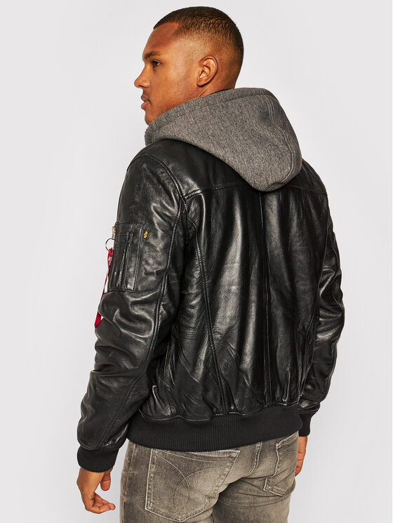 Alpha Industries Alpha Industries Geacă de piele Ma-1 D-Tec 193129 Negru Regular Fit