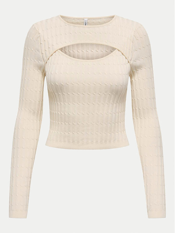 ONLY ONLY Džemper Meddi 15339582 Bež Cropped Fit