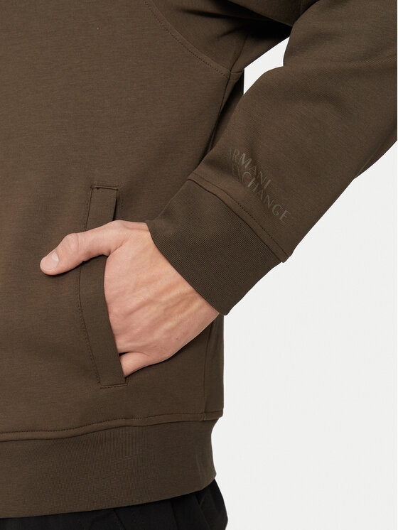 Armani Exchange Armani Exchange Džemperis ar kapuci 6DZMAF ZJKBZ 1897 Zaļš Regular Fit