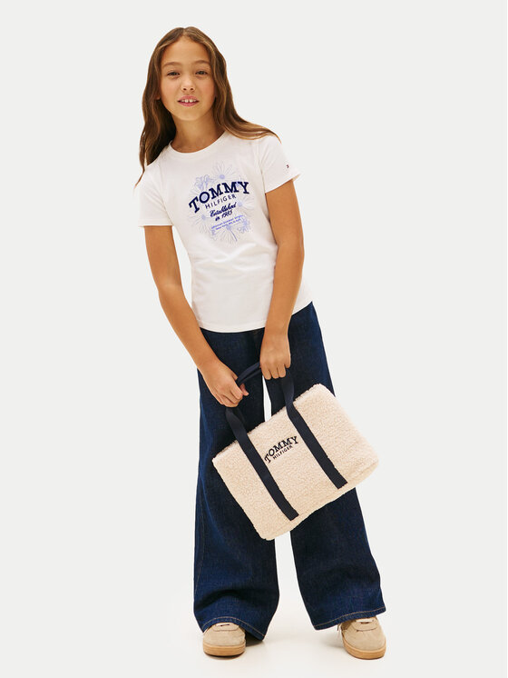 Tommy Hilfiger Tommy Hilfiger Тишърт KG0KG09257 Бял Regular Fit