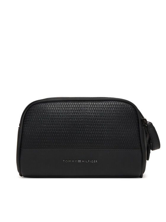 Tommy Hilfiger Tommy Hilfiger Pochette per cosmetici Metal Logo Woven Washbag AM0AM14098 Nero