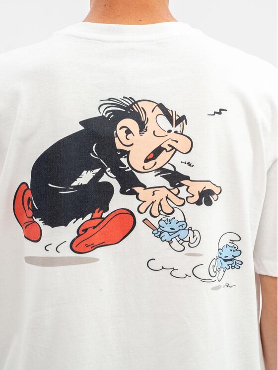 Smerfy Smerfy T-Shirt Koszulka Z Krótkim Rękawem Oversize Męska Biała Smerfy Adventures XL Biały Oversize
