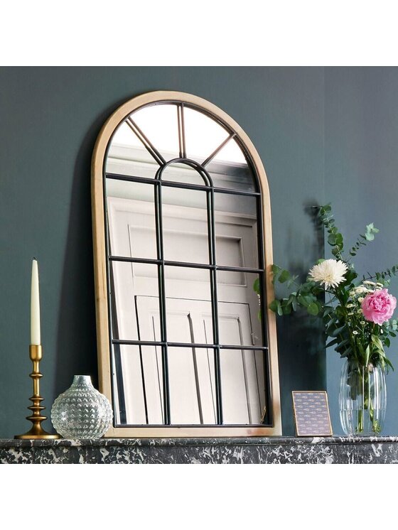 MIAhome MIAhome Lustro okno jodłowa rama 106 cm Brązowy