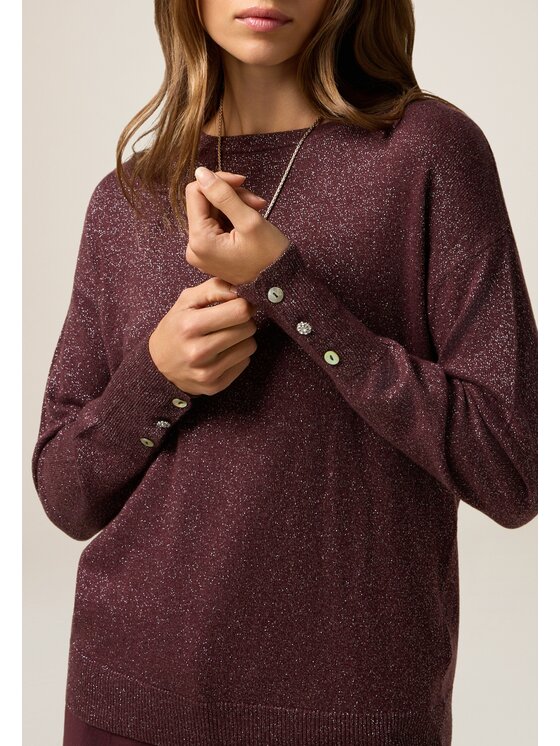 Oltre Oltre Sweter M307J005045N036 Bordowy Regular Fit