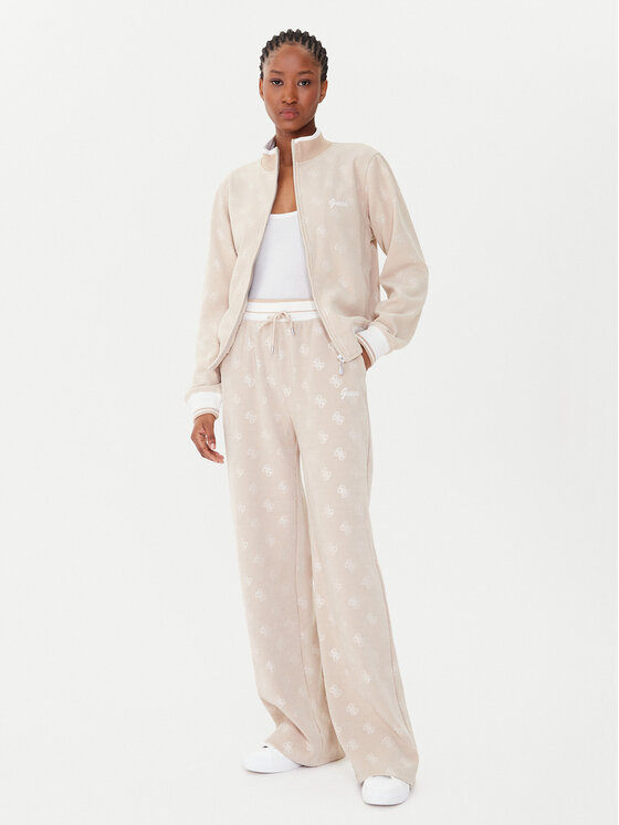 Guess Guess Spodnji del trenirke V5BB00 K1902 Rjava Wide Leg