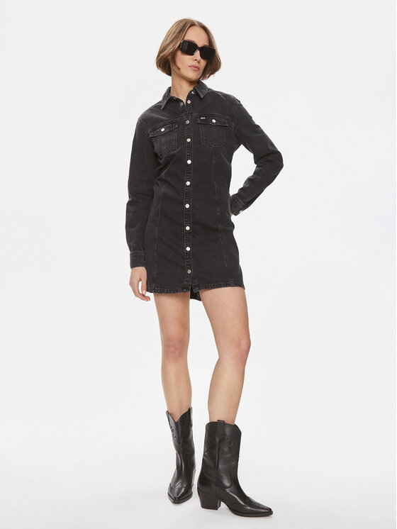 Tommy Jeans Tommy Jeans Džinsinė suknelė AlineDW0DW17209 Juoda Regular Fit