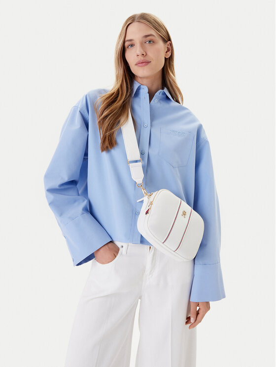 Tommy Hilfiger Tommy Hilfiger Käekott Poppy Camera Bag Corp AW0AW17230 Valge
