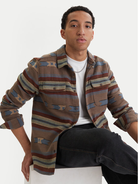 RVCA RVCA Srajca Dayshift 23A053505 Rjava Regular Fit