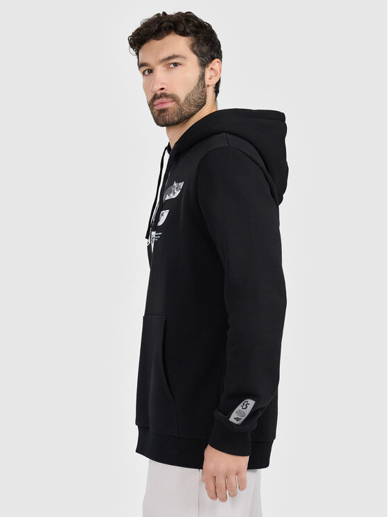 4F 4F Bluza APRES SKI Czarny Regular Fit