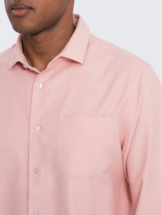 Ombre Ombre Košile OM-SHCS-0148 Růžová Regular Fit