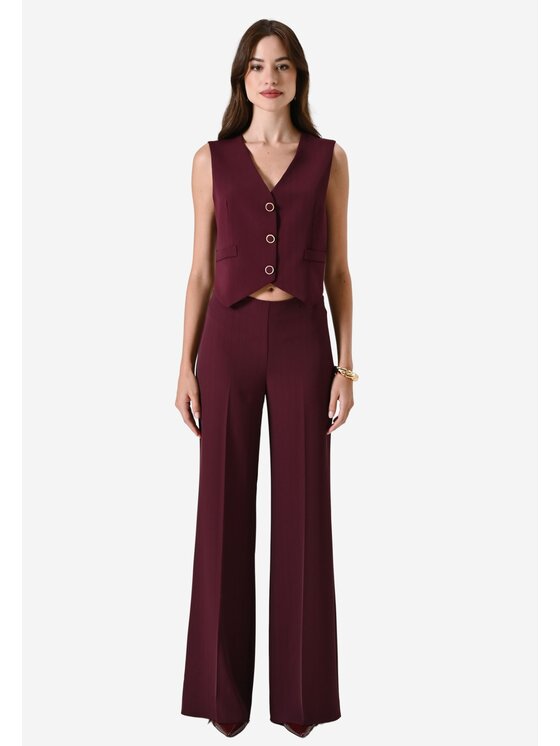 Rinascimento Rinascimento Παντελόνι Palazzo Pantalone donna Μπορντό Regular Fit