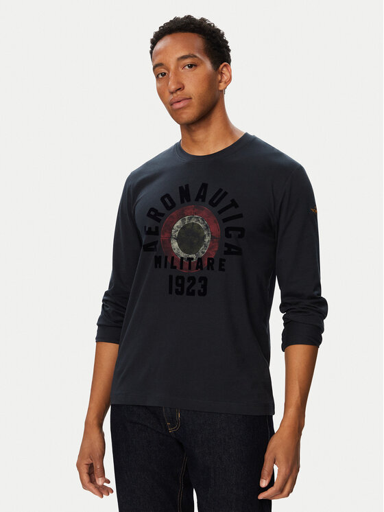 Aeronautica Militare Aeronautica Militare Тениска с дълъг ръкав 262TS2570UJ00641 Тъмносин Regular Fit