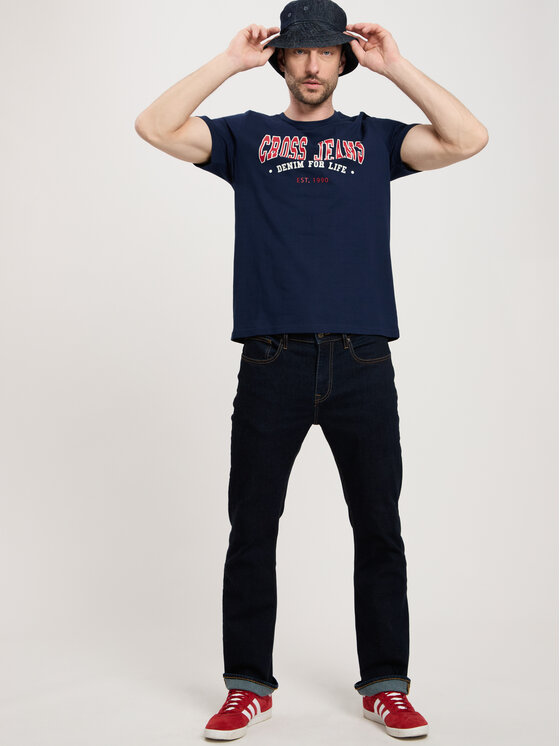 Cross Jeans Cross Jeans T-Shirt 16016-001 Granatowy Regular Fit