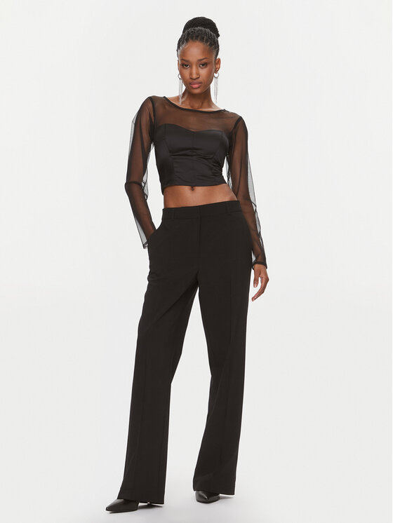 Rinascimento Rinascimento Blūze CFC0116823003 Melns Slim Fit