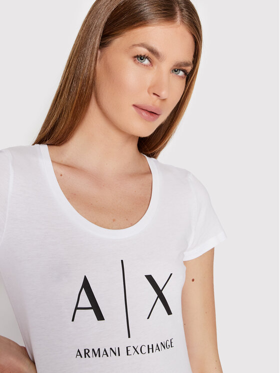 Armani Exchange Armani Exchange T-Shirt 8NYT70 YJ16Z 1000 Biały Slim Fit