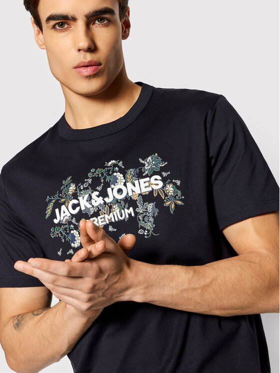 Jack&Jones Jack&Jones T-Shirt Blanathan 12199756 Granatowy Regular Fit