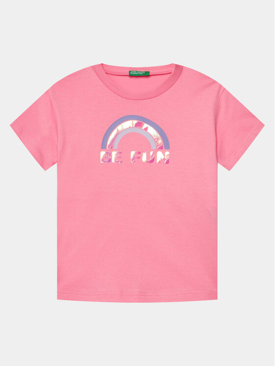 United Colors Of Benetton Tricou 3096G10E5 Roz Boxy Fit