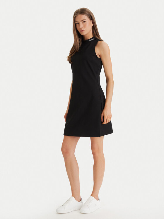 Calvin Klein Jeans Calvin Klein Jeans Kleid für den Alltag Interlock Mock LV047F260G Schwarz Slim Fit