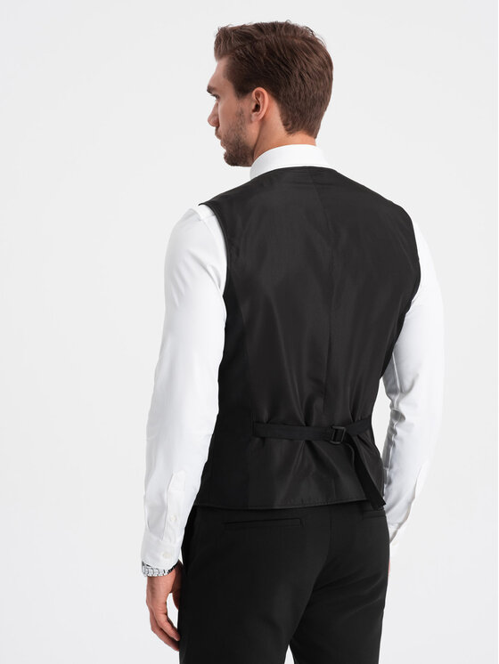 Ombre Ombre Kamizelka OM-BLZV-0112 Czarny Fitting Fit