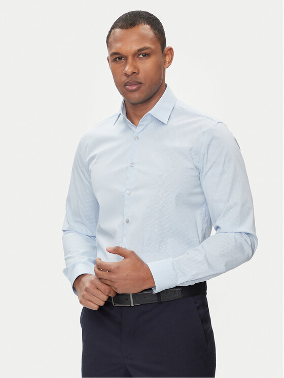 Calvin Klein Calvin Klein Košile Geometric Print K10K112609 Modrá Slim Fit