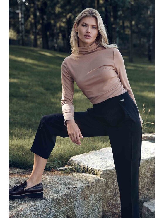 FIGL FIGL Blúzka M729 Béžová Slim Fit
