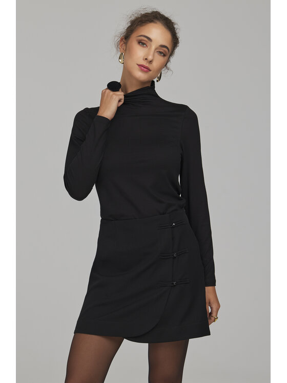 NIFE NIFE Blúzka B235 Čierna Slim Fit