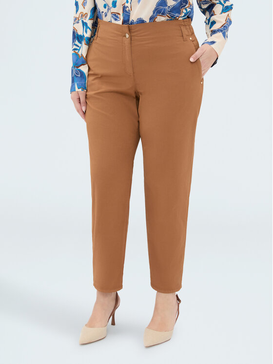 Fiorella Rubino Fiorella Rubino Pantaloni di tessuto P706T205201N022 Marrone Boy Fit