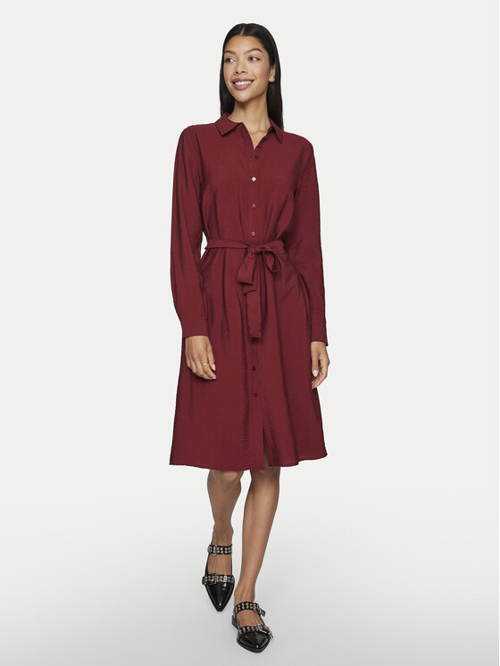 Vila Vila Hemdkleid Domira 14095932 Dunkelrot Regular Fit