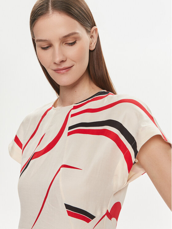 Tommy Hilfiger Tommy Hilfiger Každodenní šaty WW0WW42031 Béžová Relaxed Fit