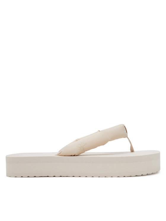 Calvin Klein Jeans Calvin Klein Jeans Japonki Beach Sandal Flatform Ttxr Satin YW0YW01723 Beżowy