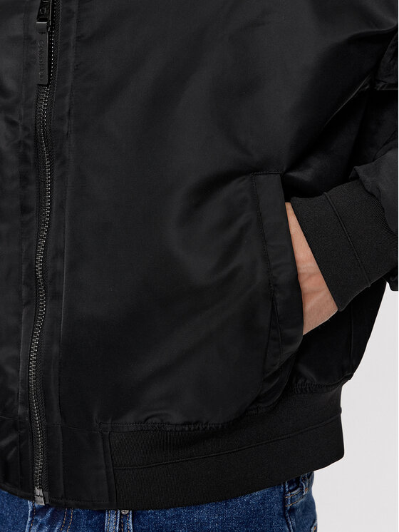 Calvin Klein Calvin Klein Kurtka bomber Sateen K10K112370 Czarny Regular Fit
