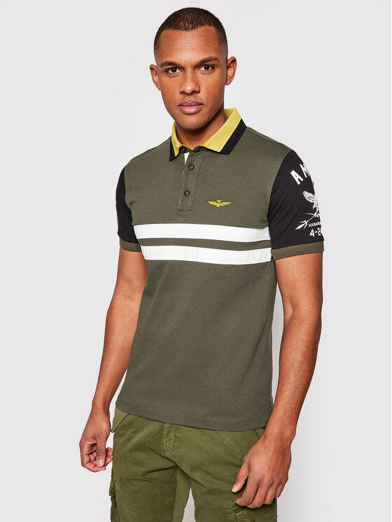 Aeronautica Militare Poloko ile 211PO1537P178 Zelen Slim Fit