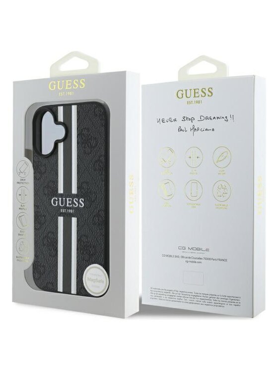 Guess Guess Etui na telefon 4G Printed Stripes Czarny