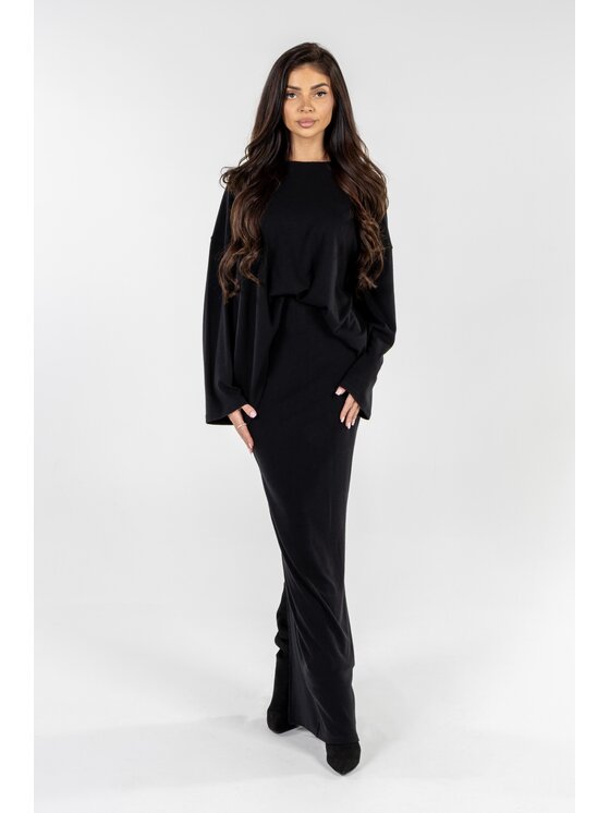 Agatha Studio Agatha Studio Komplet sweter i spódnica ołówkowa A26ZS-KS-K07 Czarny Slim Fit