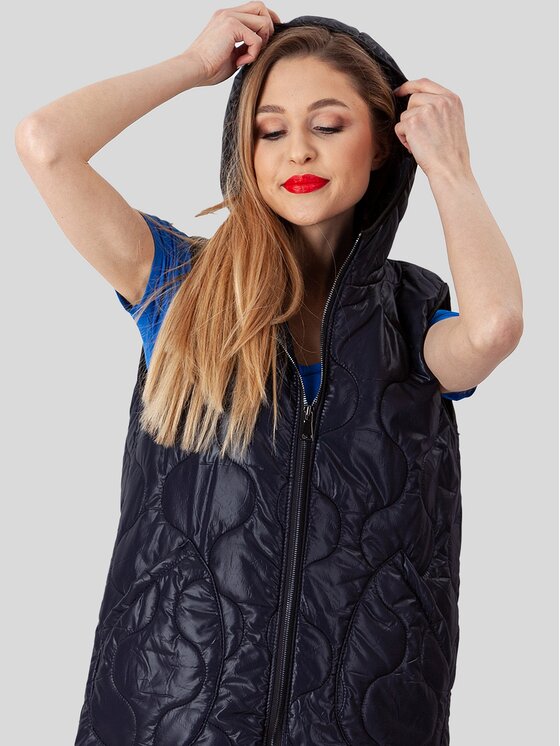 Perso Perso Bezrękawnik BLE225302F Granatowy Regular Fit