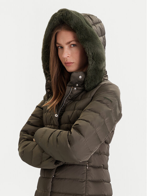 Geox Geox Vatovaná bunda Bettanie W5626H T3122 F3236 Zelená Regular Fit