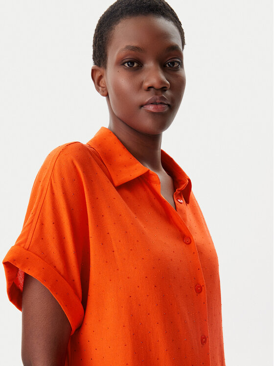 LOLA CASADEMUNT LOLA CASADEMUNT Košilové šaty LS2515015 Oranžová Regular Fit