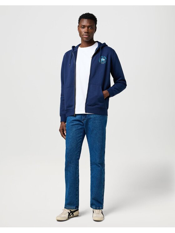 Wrangler Wrangler Felpa GRAPHIC ZIP HOODIE Blu Regular Fit