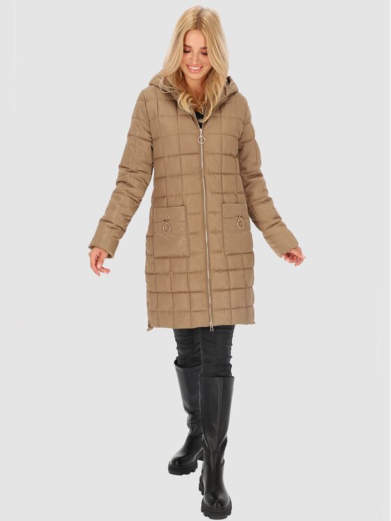 Perso Perso Kurtka damska BLH230015F Beżowy Regular Fit