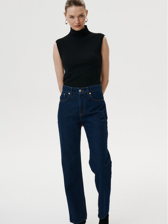 MARI PRETI MARI PRETI Jeansy Denim Dream II Granatowy Straight Leg
