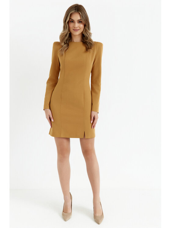 Made of Emotion Made of Emotion Sukienka koktajlowa M758 Żółty Modern Fit