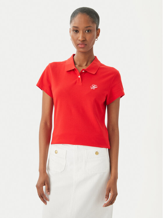 Tommy Hilfiger Tricou polo 1985 Logo WW0WW49259 Roșu Slim Fit