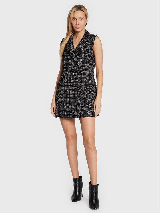 Glamorous Glamorous Pletena obleka CK6798 Črna Regular Fit