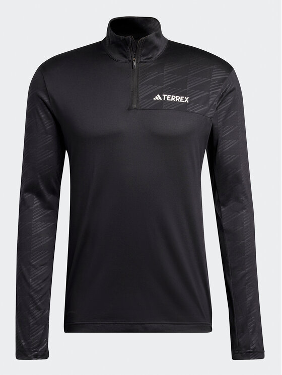 adidas adidas Marškinėliai ilgomis rankovėmis Terrex Multi Half-Zip Long-Sleeve Top HT9501 Juoda Slim Fit