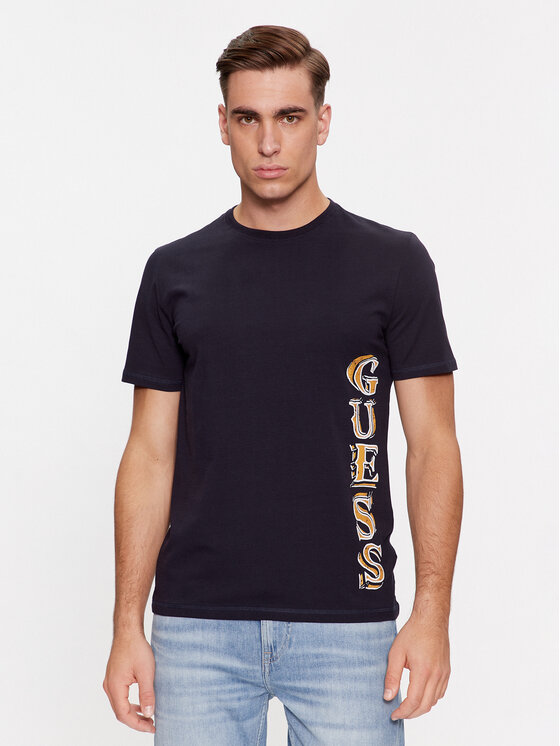 Guess T-krekls M4RI30 J1314 Tumši zils Slim Fit