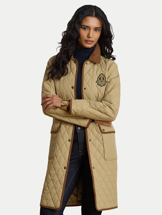LAUREN RALPH LAUREN Geacă Crested 3/4 Quilt 297P18059002 Bej Regular Fit