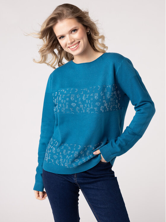 QUIOSQUE QUIOSQUE Sweter QUIOSQUE 6VL004804 Niebieski Regular Fit
