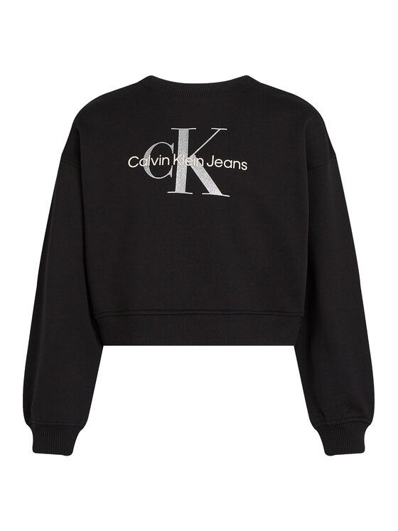 Calvin Klein Jeans Calvin Klein Jeans Pulóver Glitter Monologo IG0IG02823 D Fekete Boxy Fit