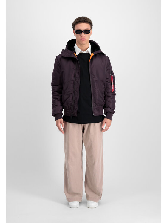 Alpha Industries Alpha Industries Kurtka bomber MA-1 Hooded Bomber Jacket Fioletowy Slim Fit